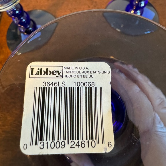 MCM LIBBEY METROPOLIS BLUE MARGARITA GLASSES STEMWARE - SET OF 4. NEW WITH TAGS - Picture 5 of 11